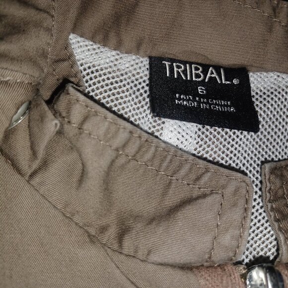 Tribal Women's Hooded Vest SZ 6 Brown - Picture 4 of 5